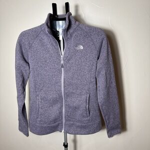 The North Face Purple Fleece Jacket Women's Sz Medium Full Zip Polyester